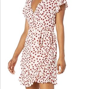 Billabong white and red wrap dress
